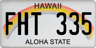 HI license plate FHT335