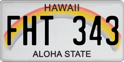 HI license plate FHT343