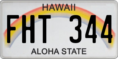 HI license plate FHT344