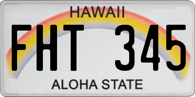 HI license plate FHT345