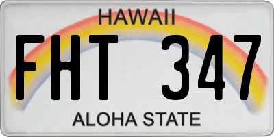 HI license plate FHT347
