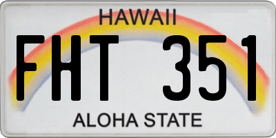HI license plate FHT351