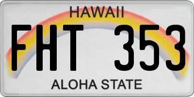 HI license plate FHT353