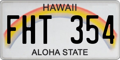 HI license plate FHT354