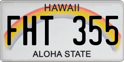 HI license plate FHT355