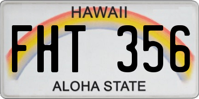 HI license plate FHT356