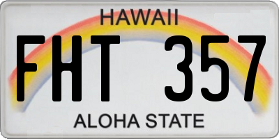 HI license plate FHT357