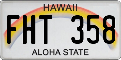 HI license plate FHT358