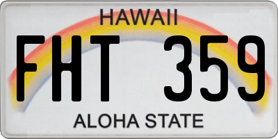 HI license plate FHT359
