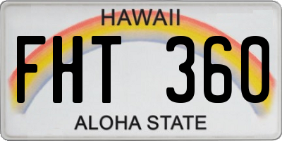 HI license plate FHT360