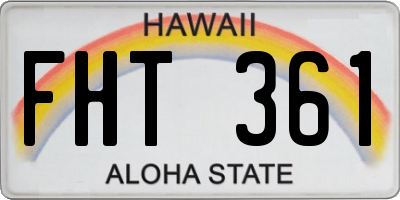 HI license plate FHT361