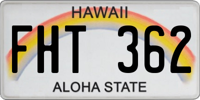 HI license plate FHT362