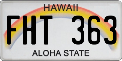 HI license plate FHT363