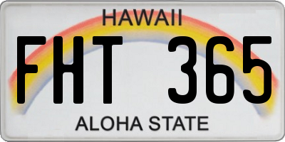 HI license plate FHT365