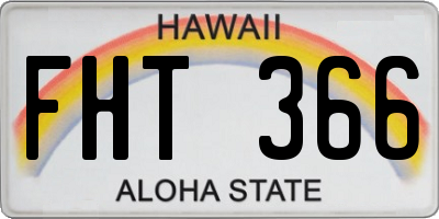 HI license plate FHT366
