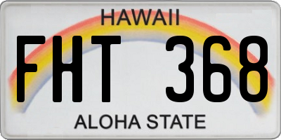 HI license plate FHT368