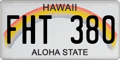 HI license plate FHT380