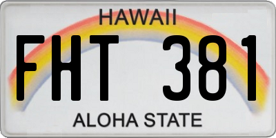 HI license plate FHT381
