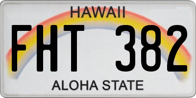HI license plate FHT382
