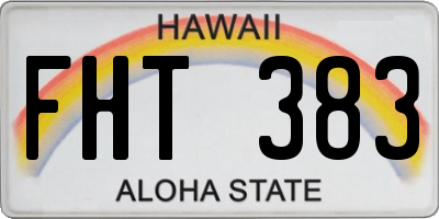 HI license plate FHT383