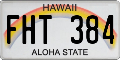 HI license plate FHT384