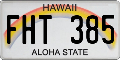 HI license plate FHT385