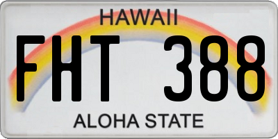 HI license plate FHT388