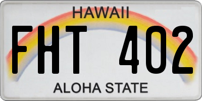HI license plate FHT402