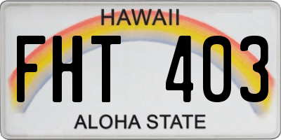 HI license plate FHT403