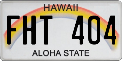 HI license plate FHT404