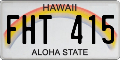 HI license plate FHT415