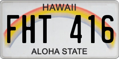 HI license plate FHT416