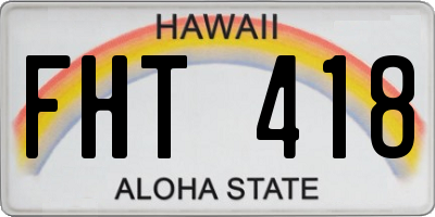 HI license plate FHT418