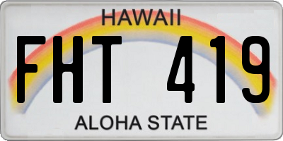 HI license plate FHT419