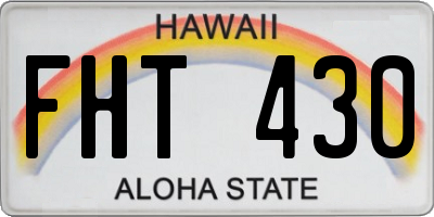 HI license plate FHT430