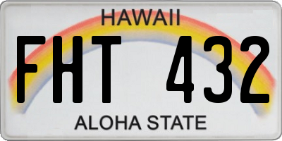 HI license plate FHT432