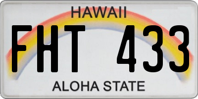 HI license plate FHT433