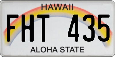 HI license plate FHT435