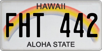 HI license plate FHT442