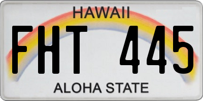 HI license plate FHT445