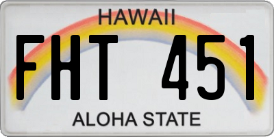HI license plate FHT451