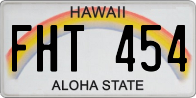 HI license plate FHT454
