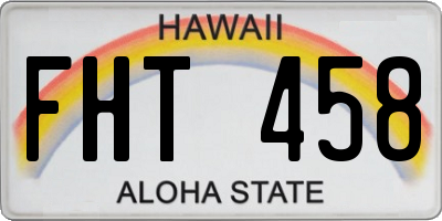 HI license plate FHT458