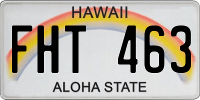HI license plate FHT463
