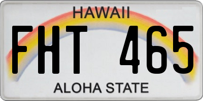 HI license plate FHT465