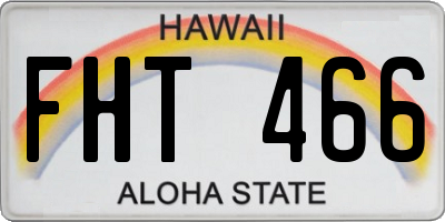 HI license plate FHT466