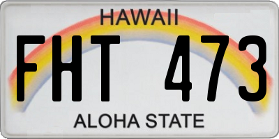 HI license plate FHT473