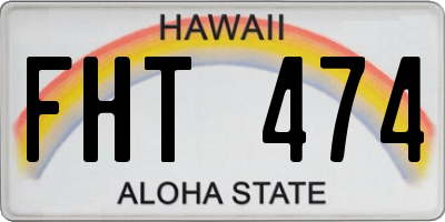 HI license plate FHT474