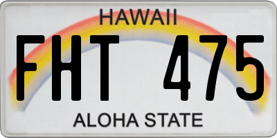 HI license plate FHT475