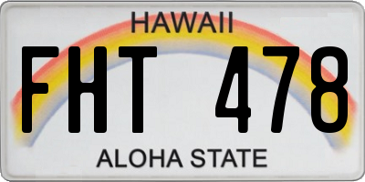 HI license plate FHT478